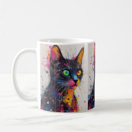 Color Splash Cat Coffee Mug – Vibrant Gift for Cat Koffiemok