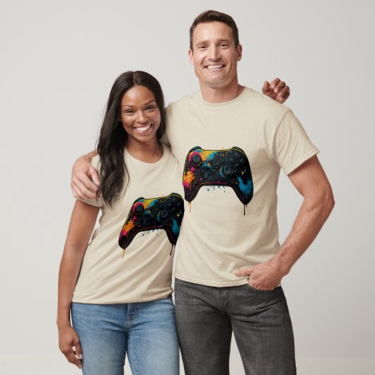 Color Splash Game Controller Sticker  T-shirt (Unisex)