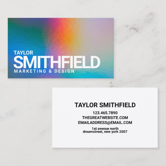 Color Splash Holographic Visitekaartje (Voorkant / Achterkant)