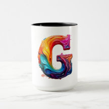Color Splash Letter G Mug