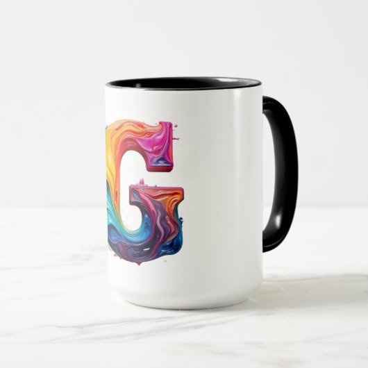 Color Splash Letter G Mug Mok (Voorkant rechts)