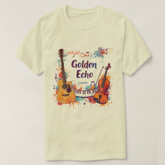 Color Splash Music Design – Guitar, Violin, Piano  T-shirt (Design voorkant)