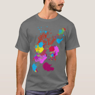 Color Splash Plays Rock Guitar Guitarist Band Ro T-shirt