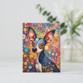 Color Splash Pop-Art Dog Portrait Briefkaart (Staand voorkant)
