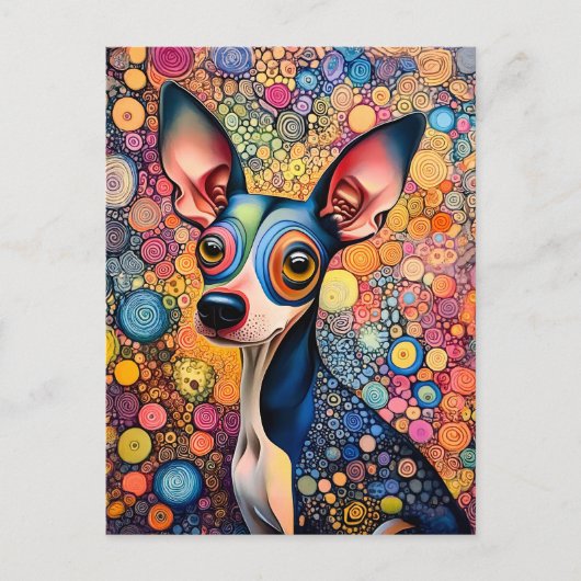 Color Splash Pop-Art Dog Portrait Briefkaart (Voorkant)