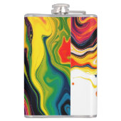 Color Splash Swirl - Vibrant Abstract Drip Art Heupfles (Achterkant)