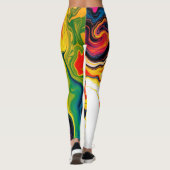 Color Splash Swirl - Vibrant Abstract Drip Art Leggings (Achterkant)