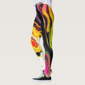 Color Splash Swirl - Vibrant Abstract Drip Art Leggings (Links)