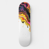 Color Splash Swirl - Vibrant Abstract Drip Art Persoonlijk Skateboard (Voorkant)