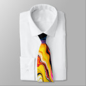 Color Splash Swirl - Vibrant Abstract Drip Art Stropdas (Gebonden)