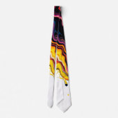 Color Splash Swirl - Vibrant Abstract Drip Art Stropdas (Achterkant)