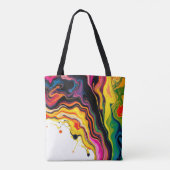 Color Splash Swirl - Vibrant Abstract Drip Art Tote Bag (Achterkant)