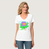 Color Splash women's basic V-neck tshirt (Voorkant volledig)