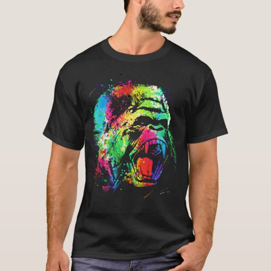 Color splatter gorilla t-shirt (Voorkant)