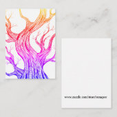 Color Spooky Abstract Tree Pen Drawing Notitiekaartje (Voorkant / Achterkant)