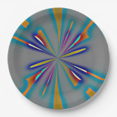 Color Starburst on Grey Papieren Bordje (Voorkant)