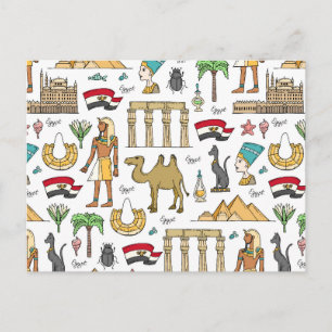 Color Symbols of Egypt Pattern Briefkaart
