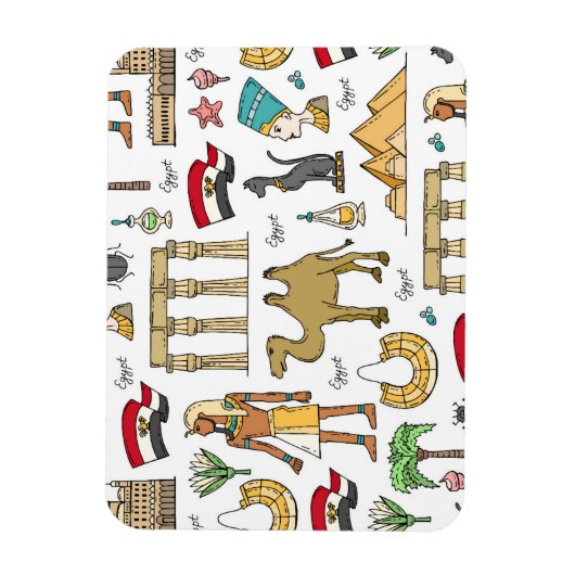 Color Symbols of Egypt Pattern Magneet (Verticaal)