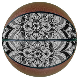 Color Symphony Mandala – Bold Psychedelic Floral Basketbal