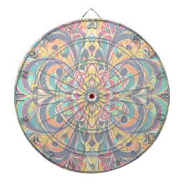 Color Symphony Mandala – Bold Psychedelic Floral Dartbord