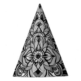 Color Symphony Mandala – Bold Psychedelic Floral Feesthoedjes