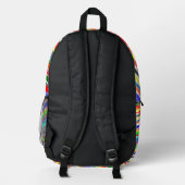 "Color Vortex" – Abstract Art Backpack Bedrukte Rugzak (Achterkant)