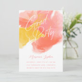 Color Wash Afstudeerder Party Kaart (Staand voorkant)