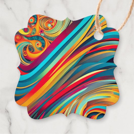 Color Wave Fusion – Modern Abstract Swirl Art Bedankjes Labels (Achterkant)
