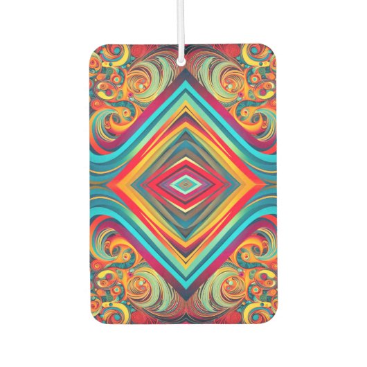 Color Wave Fusion – Modern Abstract Swirl Art Luchtverfrisser (Voorkant)