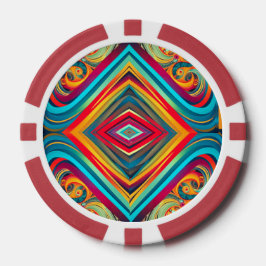 Color Wave Fusion – Modern Abstract Swirl Art Poker Chips