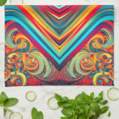 Color Wave Fusion – Modern Abstract Swirl Art Theedoek (Gevouwen)