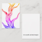 Color Wavy Curved Abstract Tree Pen Notitiekaartje (Voorkant / Achterkant)