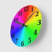 Color Wheel Clock - Big Numbers Ronde Klok (Hoek)