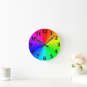 Color Wheel Clock - Big Numbers Ronde Klok (Huis)