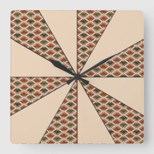 Color Wheel Peach adjustable Diamonds Vierkante Klok