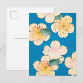 Color Woodblock Print of Dogwood Blossom Briefkaart (Voorkant / Achterkant)