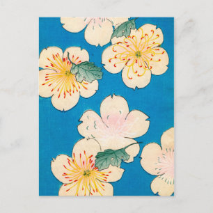 Color Woodblock Print of Dogwood Blossom Briefkaart