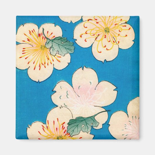 Color Woodblock Print of Dogwood Blossom Magneet (Voorkant)