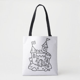 Color Your Own Spooky Sandcastle Ghost Summer Tote Bag