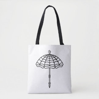 Color Your Own Spooky Spiderweb Beach Umbrella Tote Bag