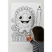 Color Yourself Cartoon Monster Kids Wall Poster