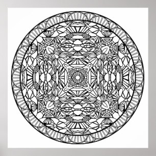 Color Yourself Mandala Poster Abstract Shapes Art