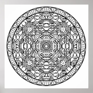 Color Yourself Mandala Poster Abstract Shapes Art