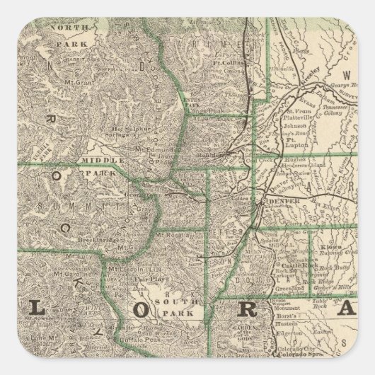 Colorado 12 vierkante sticker (Voorkant)