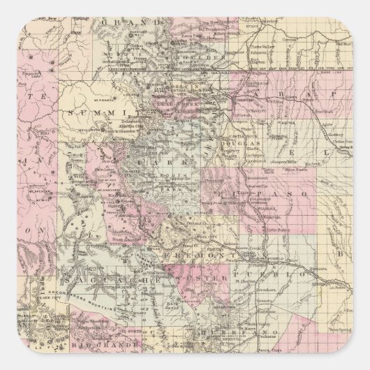 Colorado 14 vierkante sticker (Voorkant)