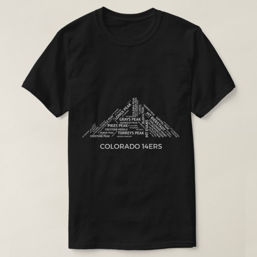 Colorado 14er Fourteener Mountains White T-shirt (Design voorkant)