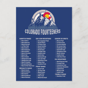 Colorado 14ers Fourteeners Bergbeklimmen Briefkaart