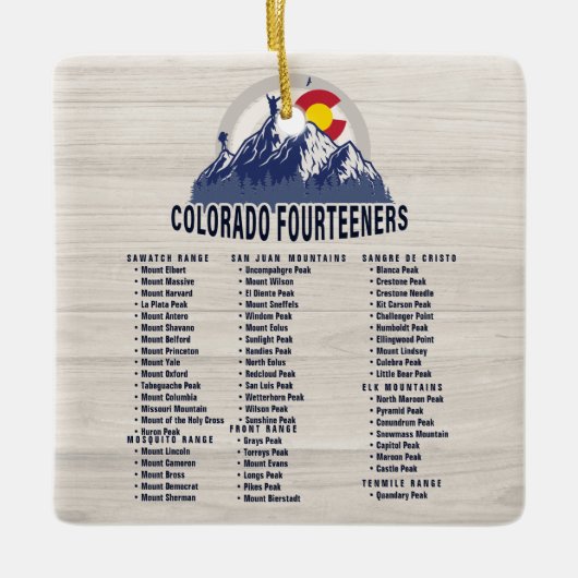 Colorado 14ers Fourteeners Bergbeklimmen Keramisch Ornament (Voorkant)