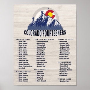 Colorado 14ers Fourteeners Bergbeklimmen Poster