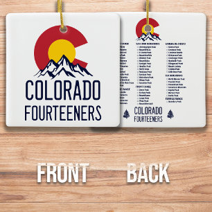 Colorado 14ers Fourteeners Mountain Souvenirs Keramisch Ornament